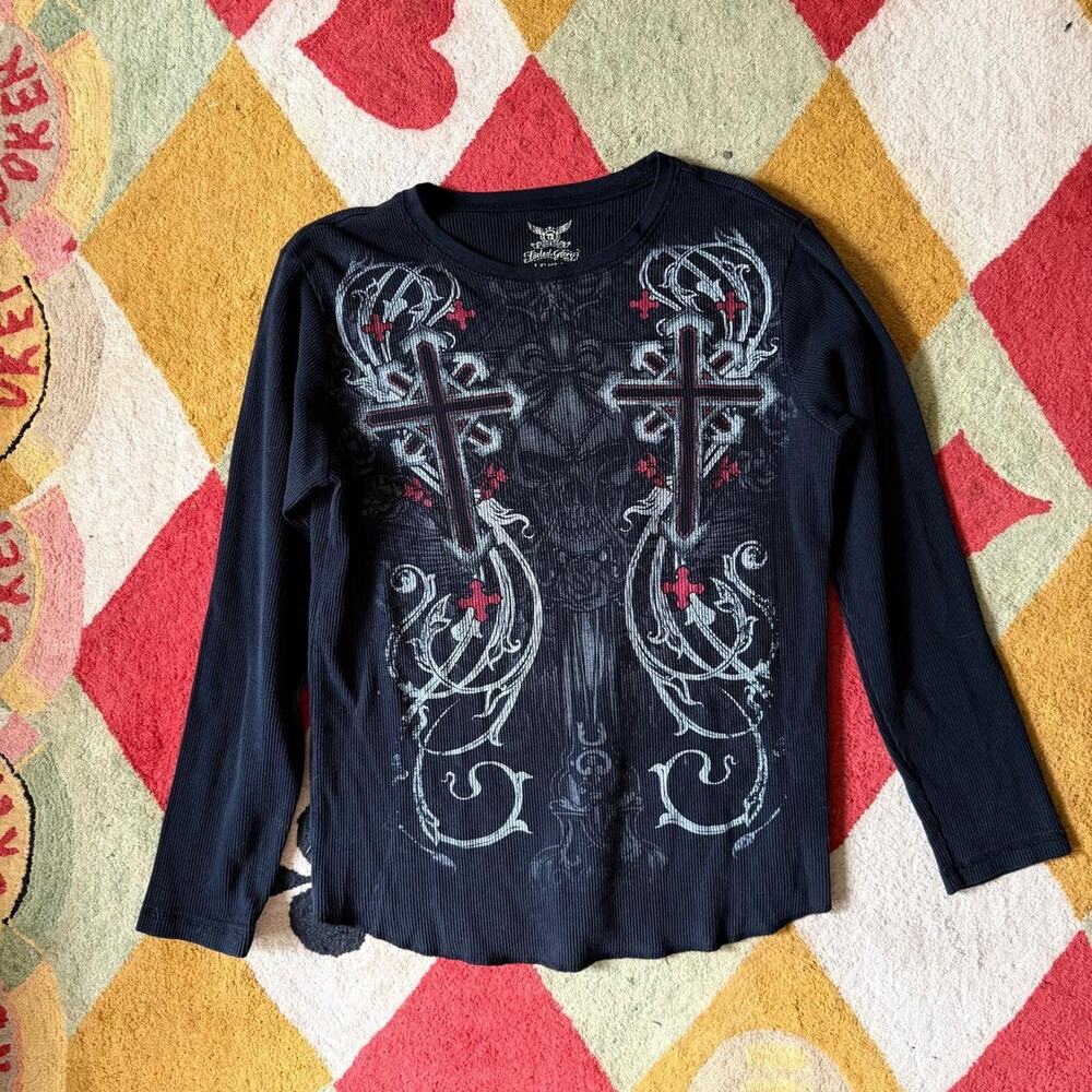 Vintage y2k grunge printed top